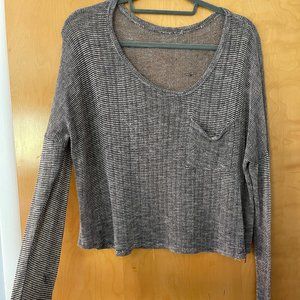 Forever 21 Long Sleeve Cropped Blouse